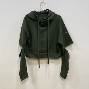 ALO Yoga Dark Green Cropped Hoodie
